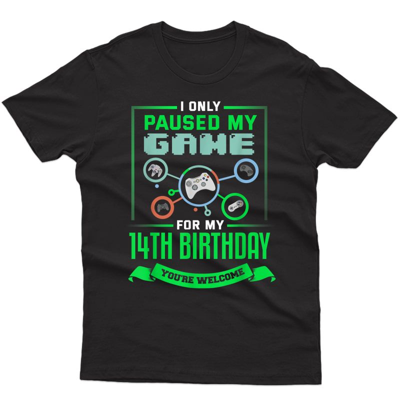 14 Year Old Gamer Birthday Gift 14th Bday Gift Son T-shirt