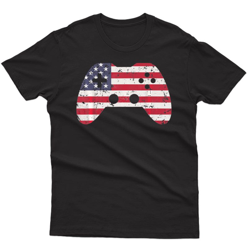 4th Of July Usa Flag T-shirt Video Game Gamer Gift