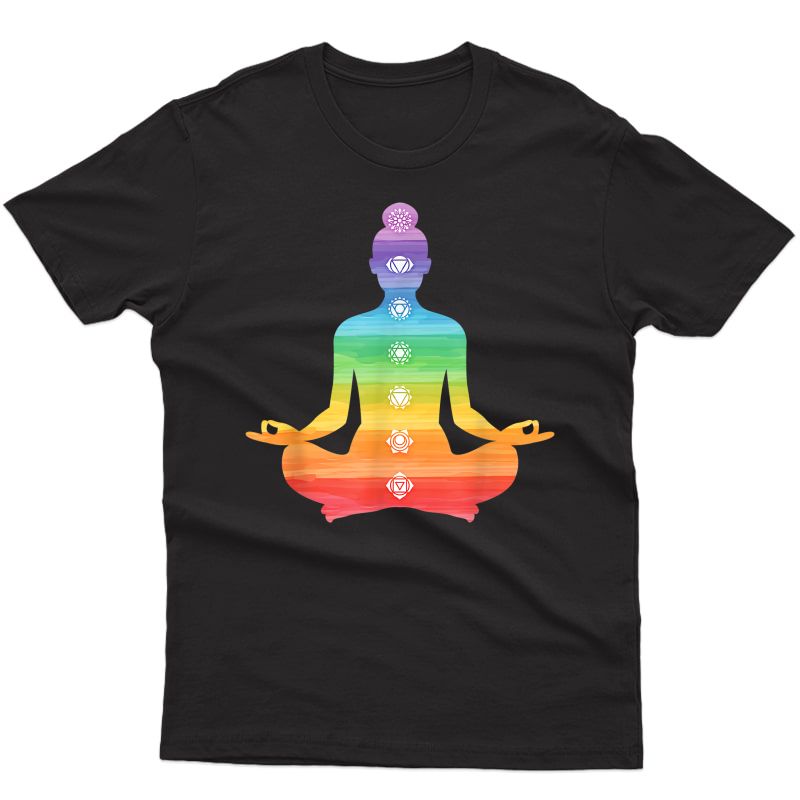 7 Chakras Shirt. Retro Style Yoga, Meditation T-shirt