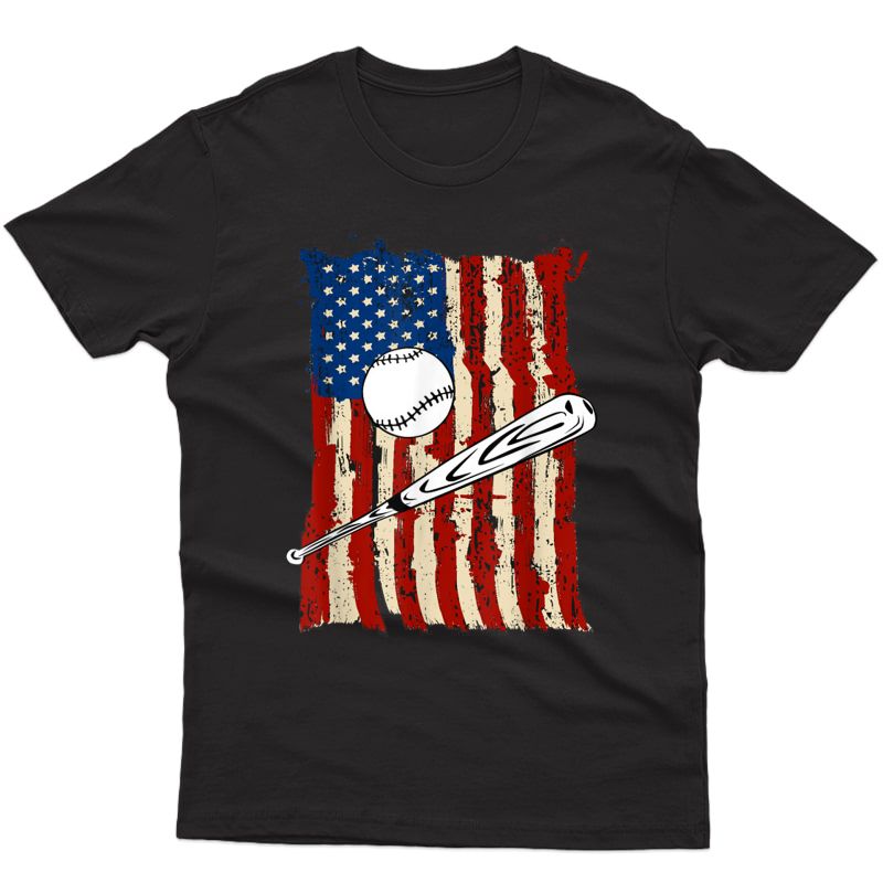 American Flag Baseball T-shirt