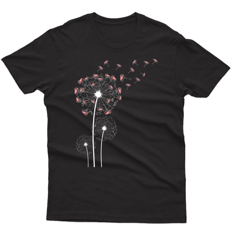 Animal Lover Gift Bird Dandelion Flamingo T-shirt
