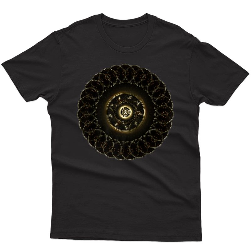Black Mandala Dark Geometry Sacred Art Prana Yoga Mantra Om Premium T-shirt