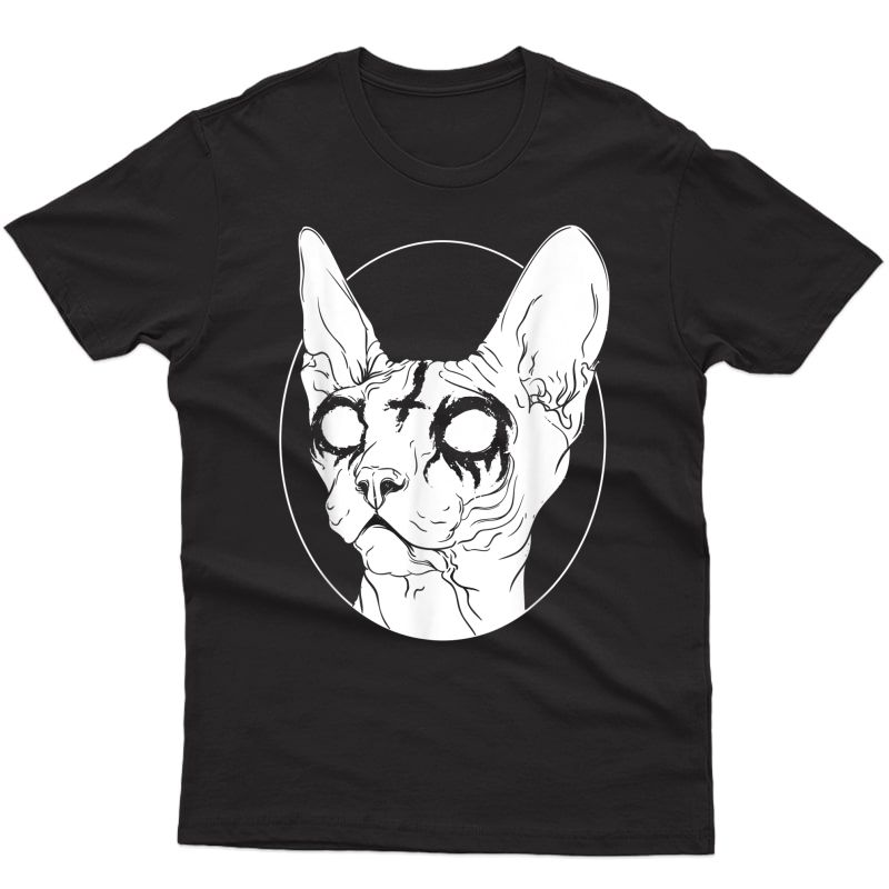 Black Metal Sphynx Cat I Goth And Death Metal T-shirt
