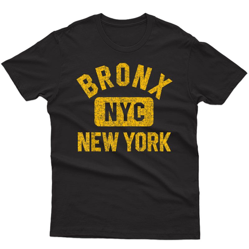 Bronx Nyc Gym Style Distressed Amber Print T-shirt