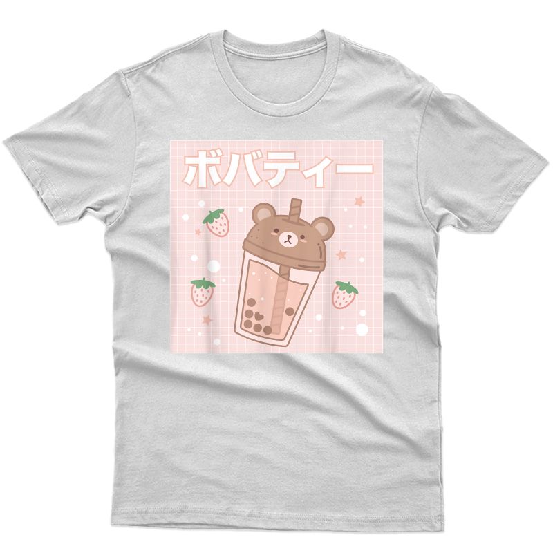 Bubble Milk Tea Boba Cute Bear Kawaii Aesthetic T-shirt
