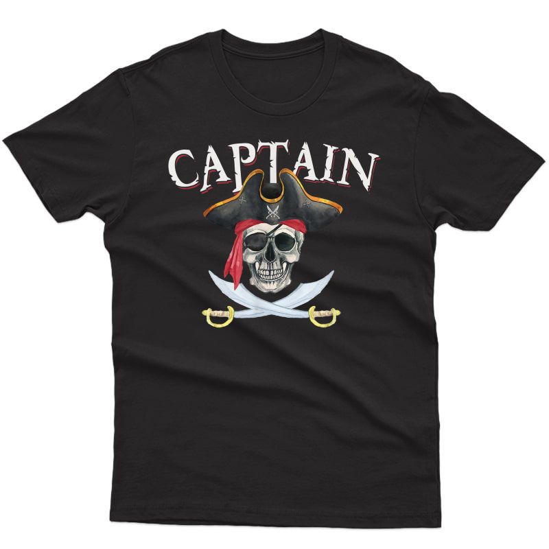 Captain Pirate Hat Skull L Sailing T-shirt
