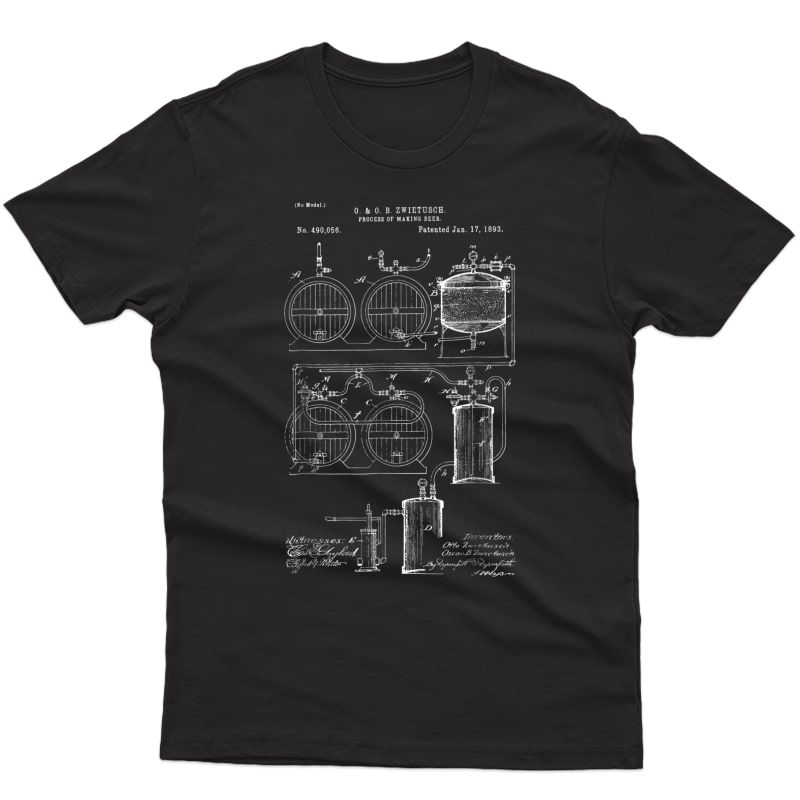 Craft Beer Brewing T-shirt Classic Vintage Patent Print 1893