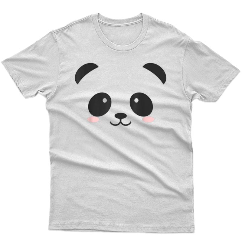 Cute Halloween Panda Bear Face T-shirt Costume Gift