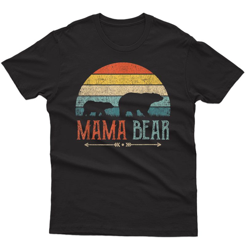Cute Mama Bear Shirt Vintage Mother's Day Retro Mom T-shirt