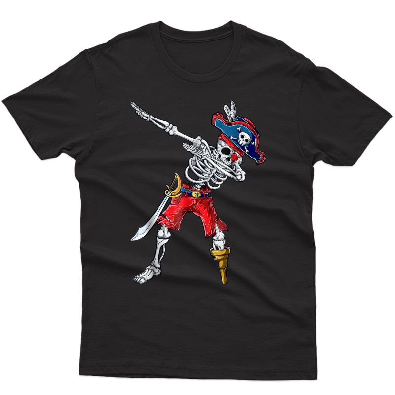 Dabbing Skeleton Pirate T Shirt Halloween Gift