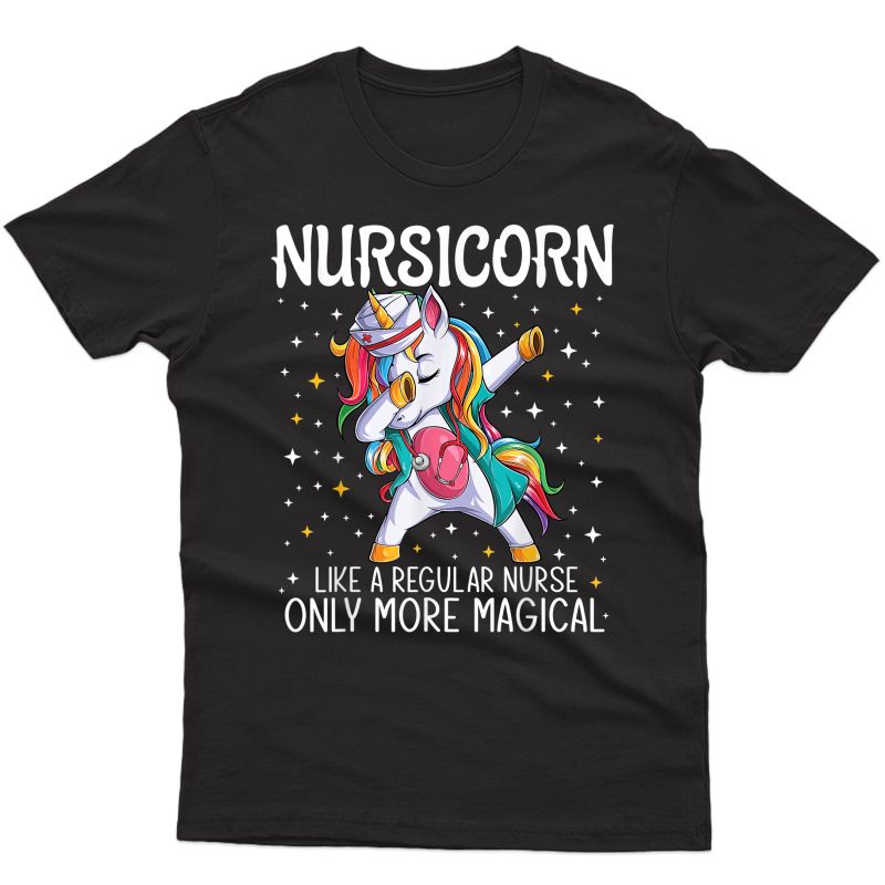 Dabbing Unicorn Nursicorn Funny Nurse Gift Cna Rn T-shirt