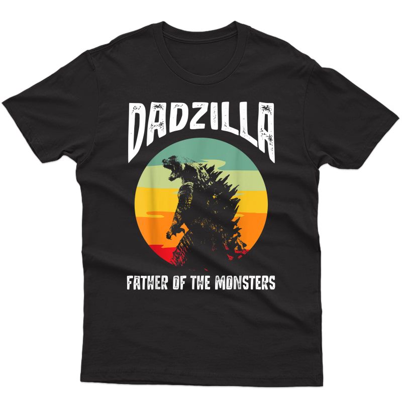 Dadzilla Father Of The Monsters Retro Vintage Sunset T-shirt