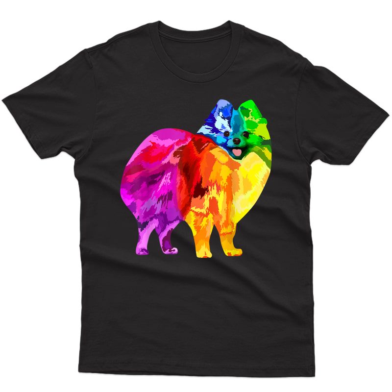 Dog Lover Gifts Pomeranian For Colorful Pomeranian T-shirt