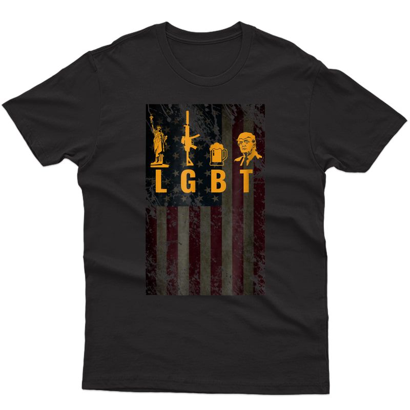 Funny Lgbt Liberty Guns Beer Trump Support T-shirt
