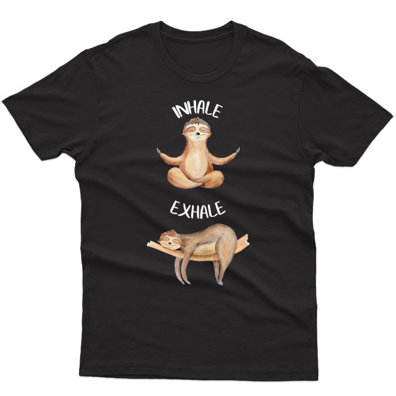 Funny Workout Inhale Exhale Sloth Yoga Pose & Relax For Nap Tank Top Shirts
