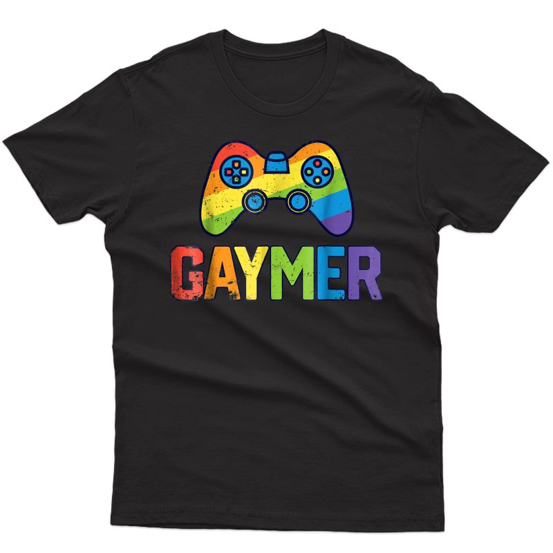 Gaymer Gamer Gay Pride Lgbt T Shirt Lesbian Rainbow Flag Tee