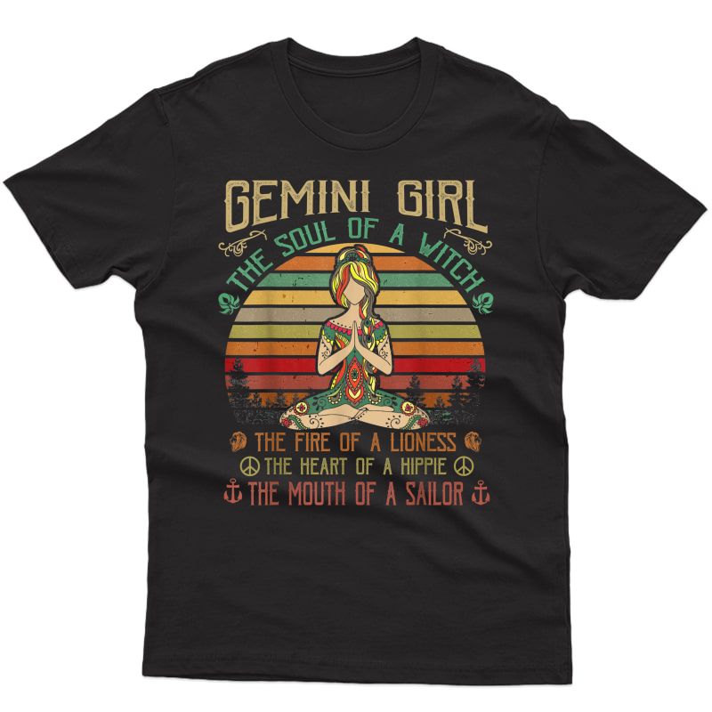Gemini Girl The Soul Of A Witch Birthday Love Yoga Shirts