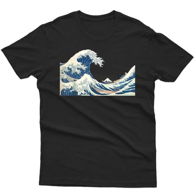 Great Wave Off Kanagawa Katsushika Hokusai Surfing Ocean T-shirt