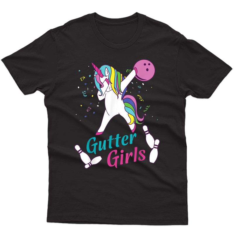 Gutter Girls Unicorn Bowling Team Shirt For T-shirt