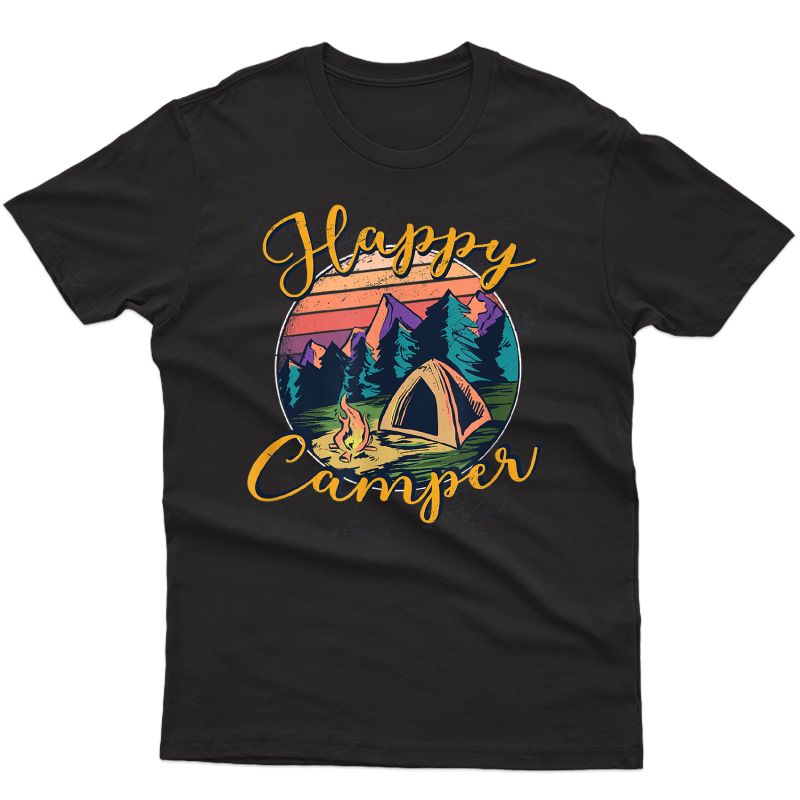 Happy Camper Birthday Party Gift Camping Fan T-shirt
