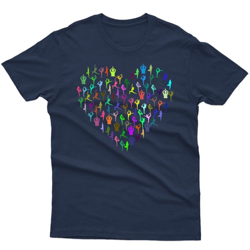 Heart Made Up Of Yoga Positions! A Great Yoga T-shirt