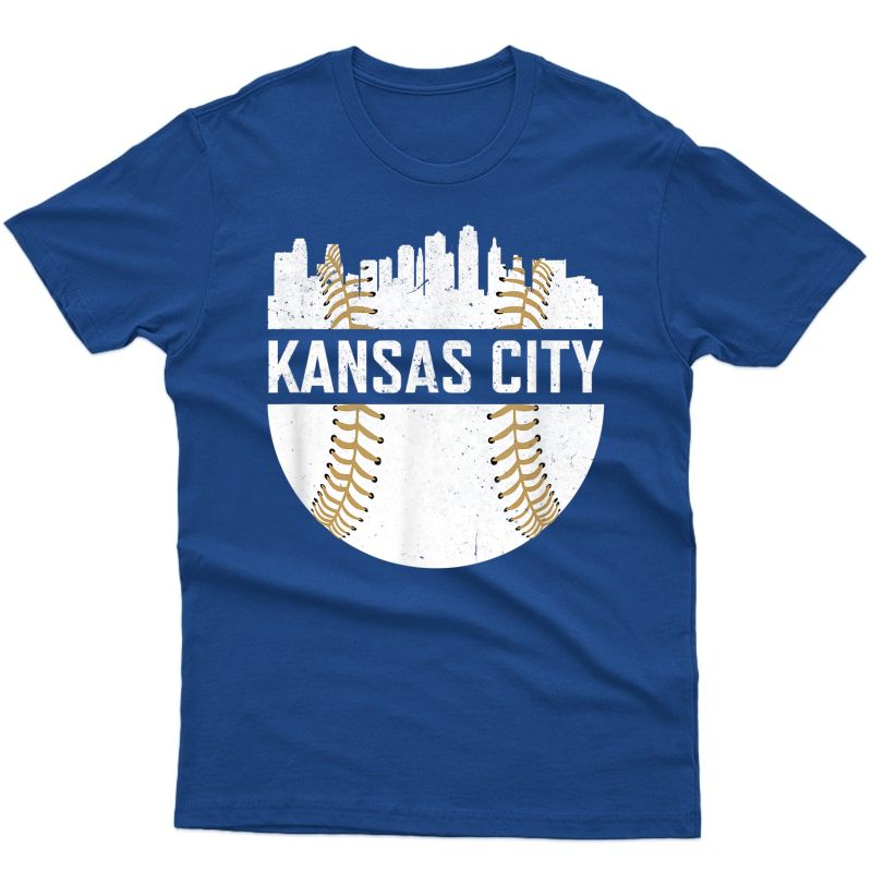 Kansas City Baseball City Skyline Kc Royal Blue Gameday Gift T-shirt