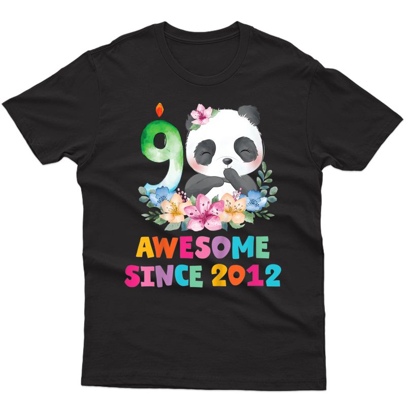 9years Old 9th Birthday Panda Unicorn Girl Party Gift T-shirt