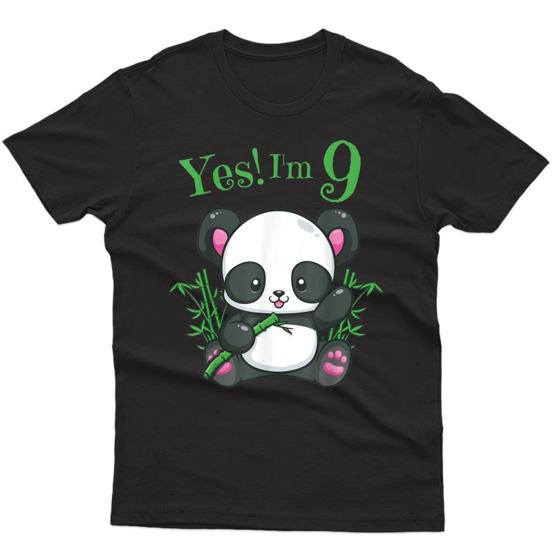  Panda 9th Birthday T Shirt Girls Gift Birthday Out 9