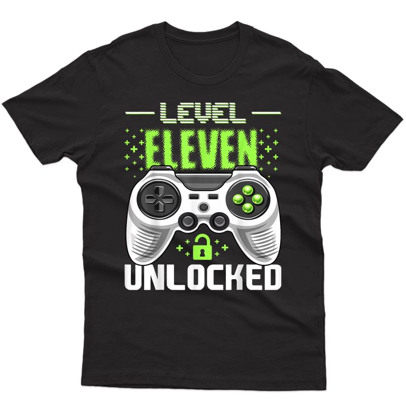 Level 11 Unlocked Video Game 11th Birthday Gamer Gift T-shirt