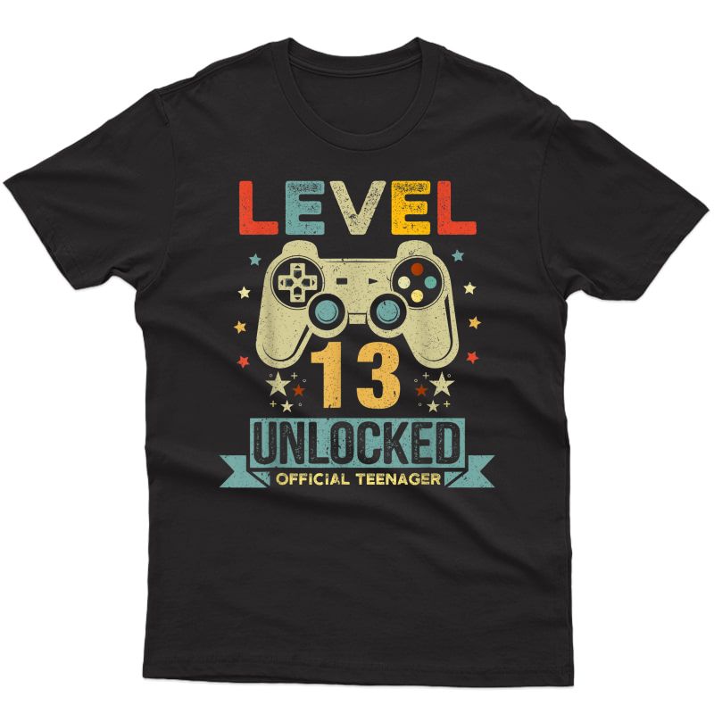 Level 13 Unlocked Teenager 13th Birthday Gamer Gift T-shirt