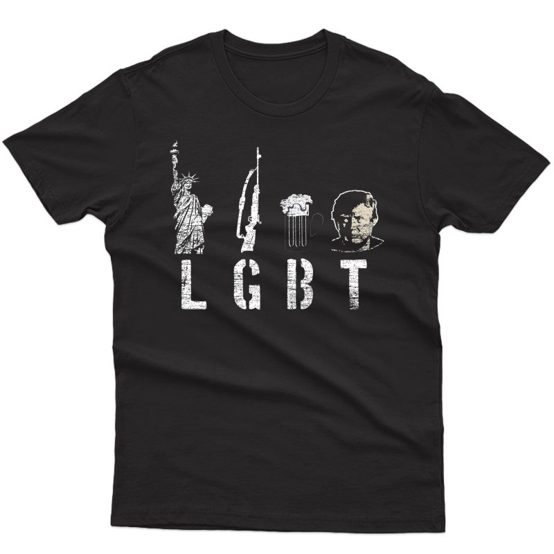 Liberty Guns Beer Trump Lgbt Gift Funny Donald Trump Premium T-shirt