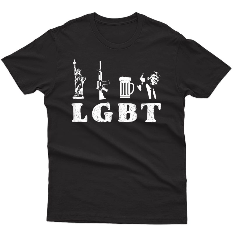 Liberty Guns Beer Trump T-shirt - Funny Lgbt Trump T