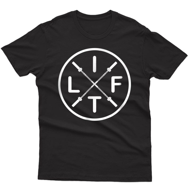 Lift Weightlifting Ness T Shirt Barbells Crossed Circle