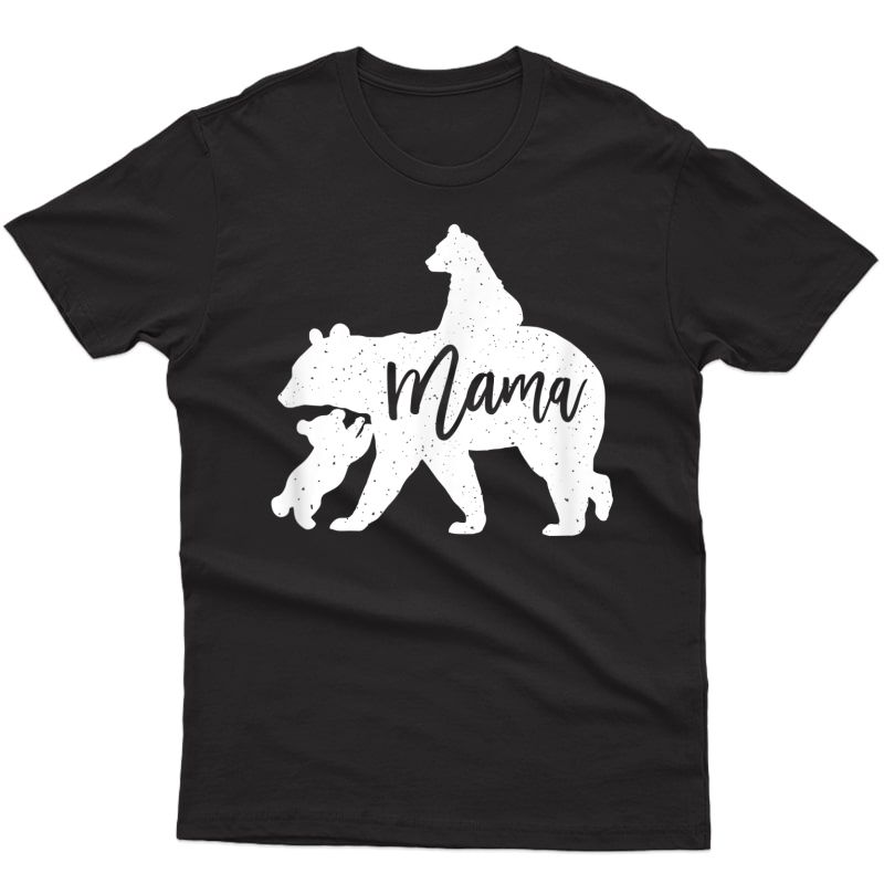 Mama Bear 2 Baby Bear Cubs Playing Riding On Back T-shirt T-shirt