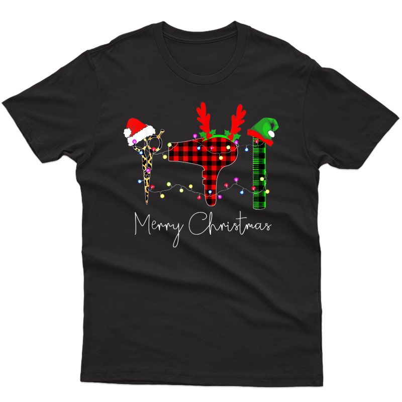 Merry Christmas Hairstylist Funny Tool Hairdresser Barber T-shirt