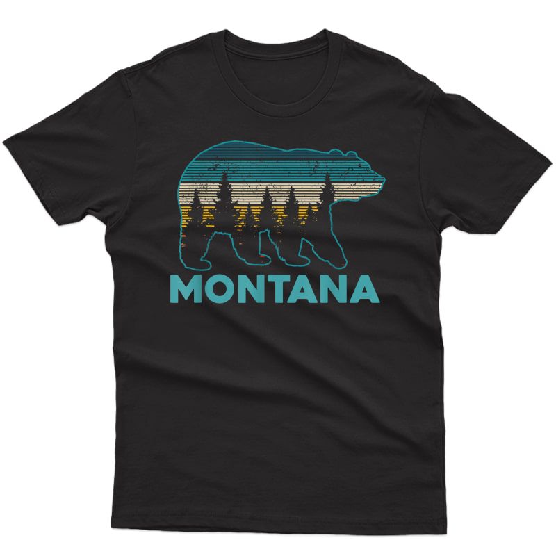Montana Vintage Grizzly Bear Nature Hiking Souvenir Gift T-shirt
