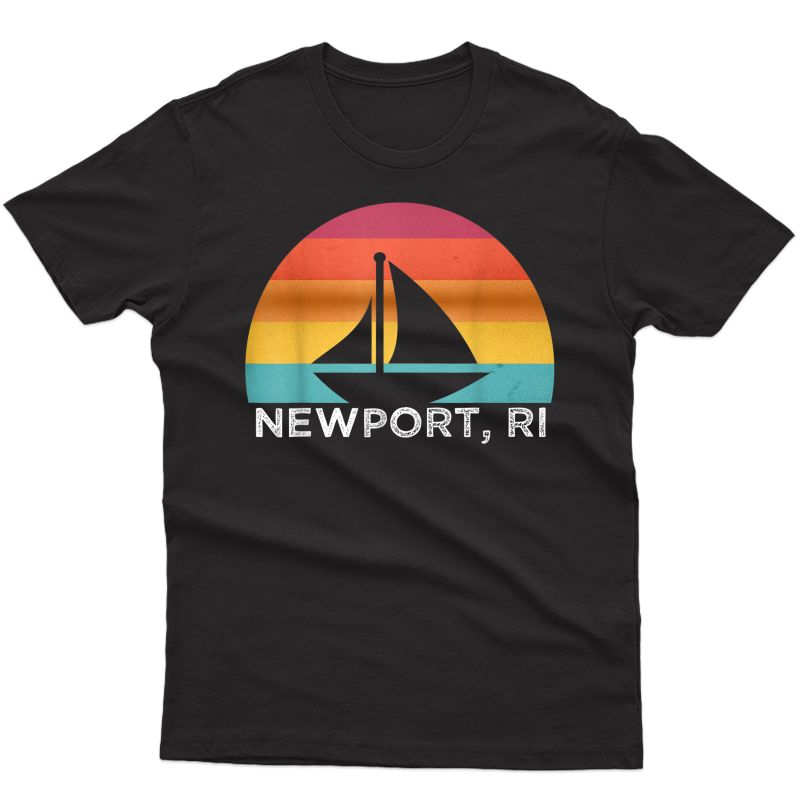 Newport Ri Sailing T-shirt Sunset Sailboat Souvenir Tee