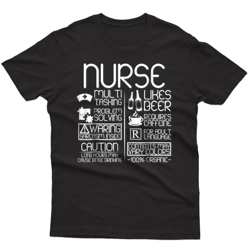Nurse Traits Multitasking Sarcasm Problem Solving T Shirt