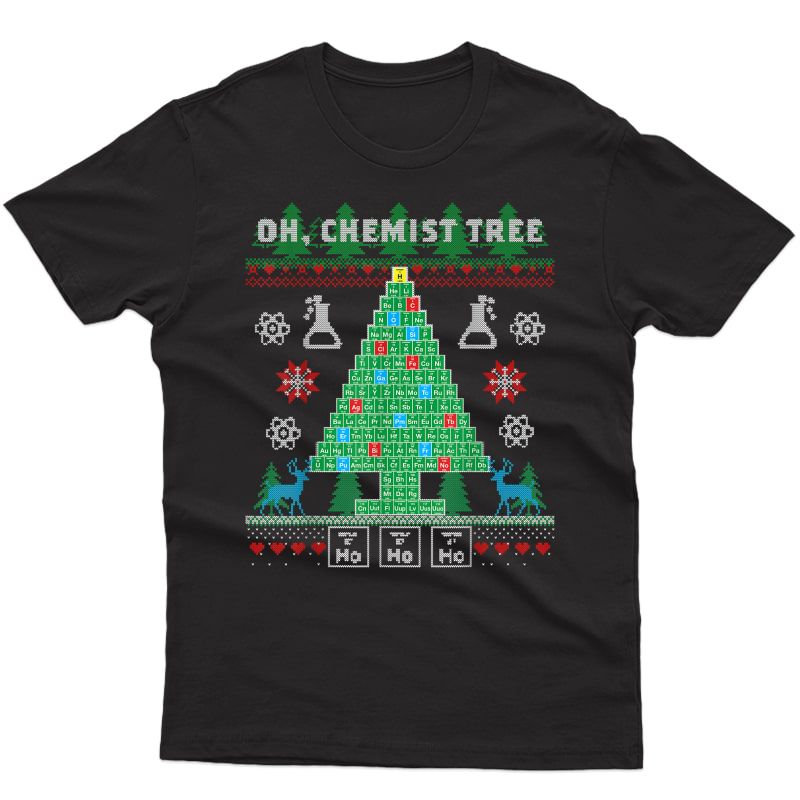 Oh Chemist Tree Funny Holiday Ugly Christmas Pajama Design T-shirt