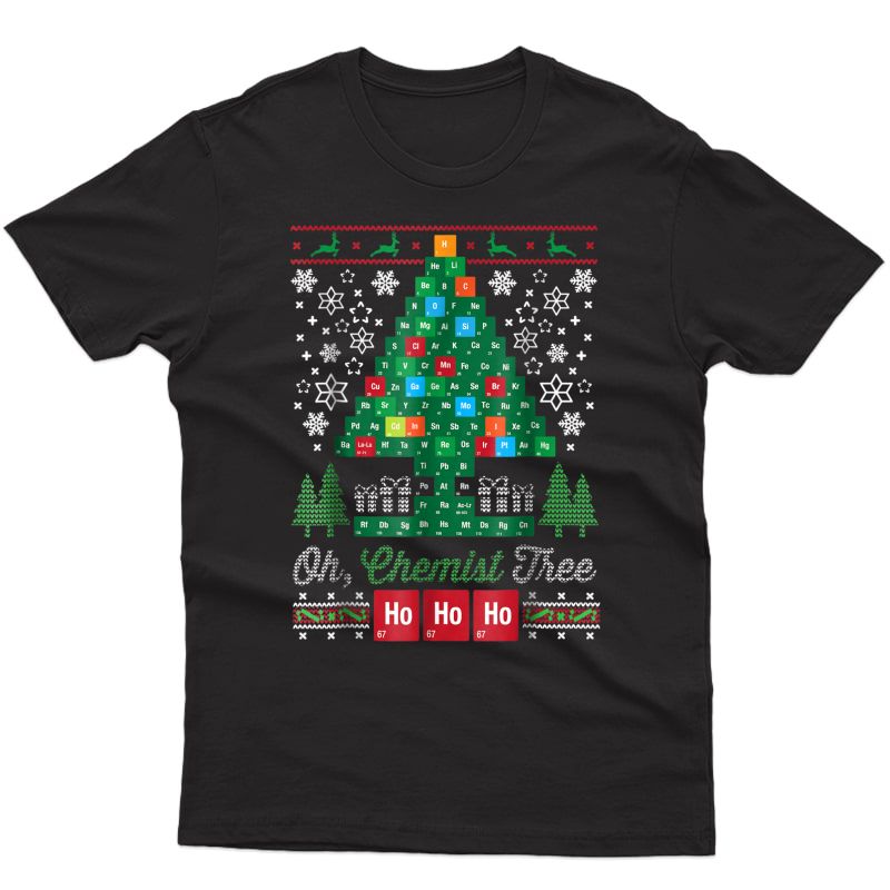 Oh Chemist Tree Merry Christmas Ugly Chemistry Ts Shirts