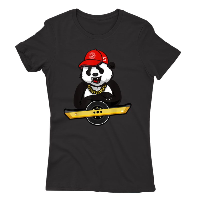 Panda Bear And Oso On Wheel Electric Skateboard T-shirt