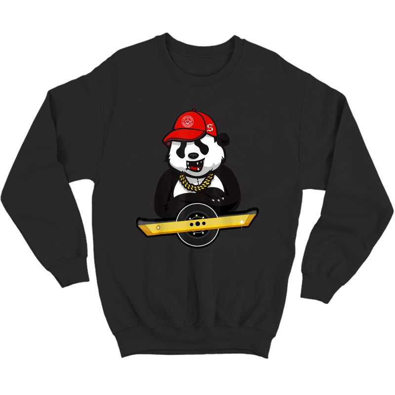 Panda Bear And Oso On Wheel Electric Skateboard T-shirt Crewneck Sweater