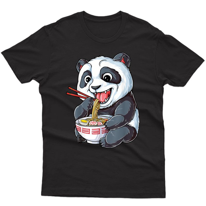 Panda Eating Ra T Shirt Kawaii Giant Japanese Noodle Gift
