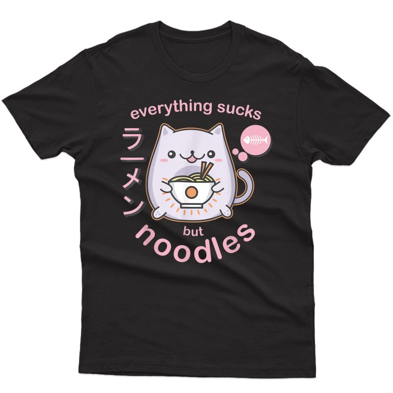Pastel Goth Ra Noodle Cat T Shirt - Anime Kawaii Gift