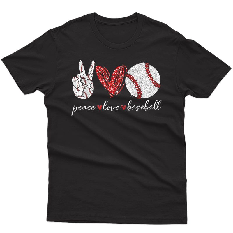 Peace Love Baseball T-shirt