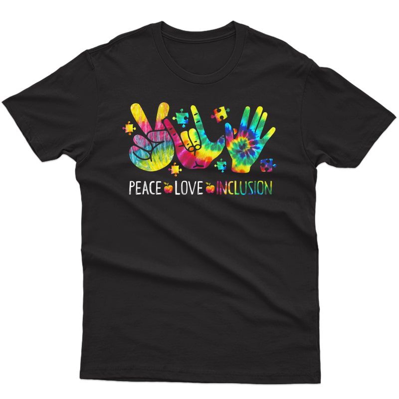 Peace Love Inclusion Sped Squad Special Ed Tea T-shirt