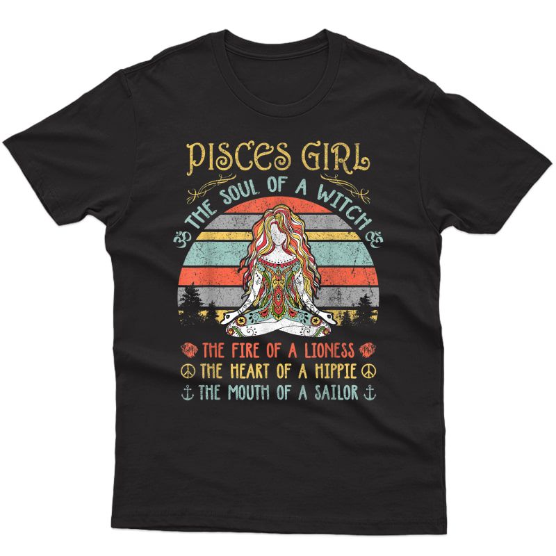 Pisces Girl The Soul Of A Witch Birthday Love Yoga Shirts