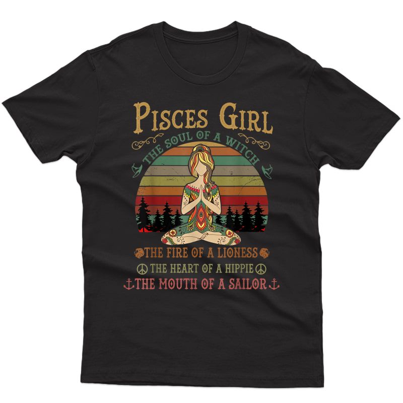 Pisces Girl The Soul Of A Witch Vintage Yoga Girl Shirt