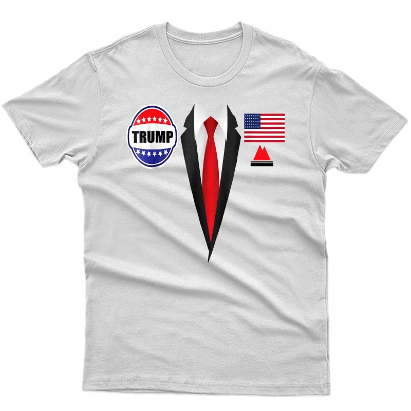 President Trump Shirt Suit Halloween Lazy Costume Flag