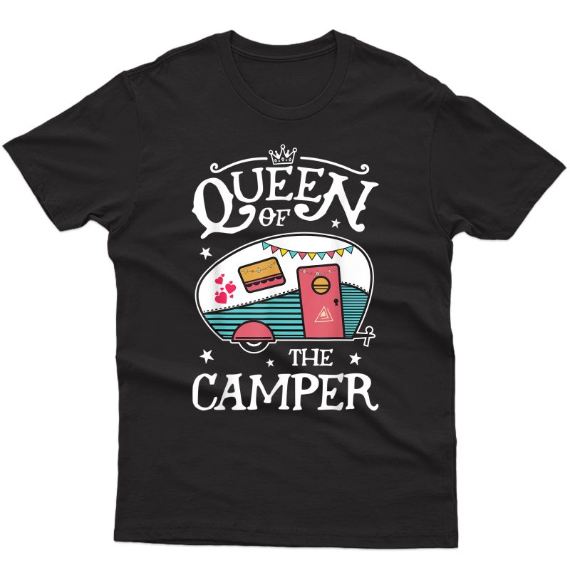 Queen Of The Camper T Shirt Outdoor Camping Camper Girls Tee T-shirt
